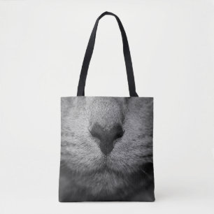CAT NOSE IN BLACK AND WHITE TOTE BAG