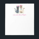 Cat Notepads Christmas Gifts<br><div class="desc">Add a touch of whimsy to your desk decor with these cute notepads featuring original watercolor art of a black cat and Siamese cat by Victoria Grigaliunas. These personalised notepads with name can be customised using the template field, making them the purr-fect choice for Christmas gifts, gift suggestions for mum...</div>