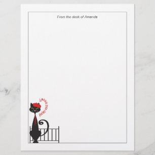 Cat Notepaper Stationery Custom Letterhead