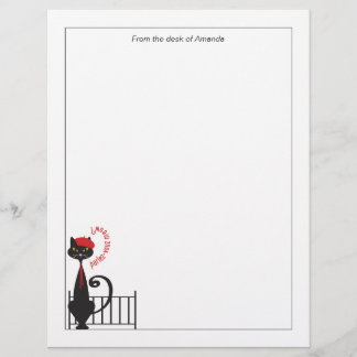 Cat Notepaper Stationery Custom Letterhead