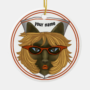 Cat Nurse Ceramic Tree Decoration