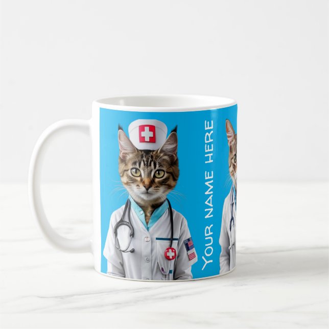 Cat Nurse Doctor medical nursing health Coffee Mug (Left)