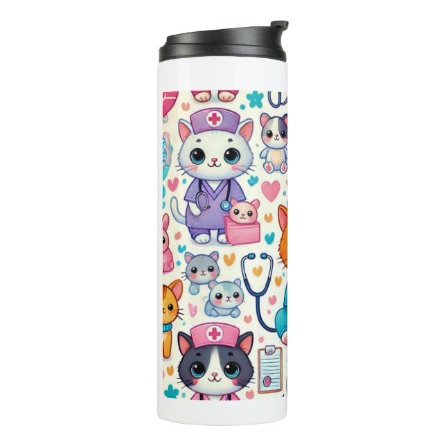 cat Nurse Skinny Tumbler, kawaii 20oz cup for cat  (Rotated Left)