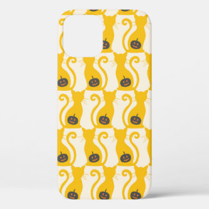 Cat o Lantern Halloween vintage Seamless Pattern iPhone 12 Case