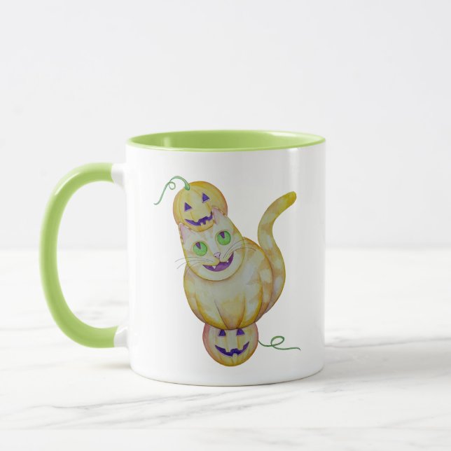 Cat-O-Lantern mug (Left)