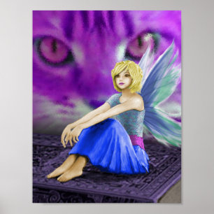 Cat Observes Fairy Poster