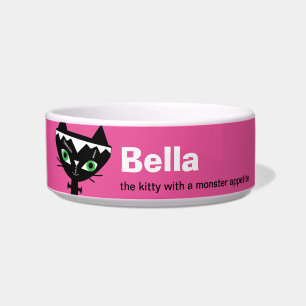 Cat of Frankstein Personalised Cat Bowl - Pink