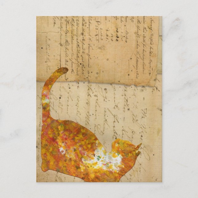 Cat of Many Words Postcard (Front)