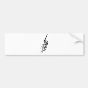 Cat of Nine Tails S&M Whip Outline Silhouette Bumper Sticker
