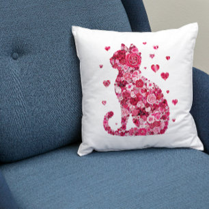 Cat of Roses Cushion