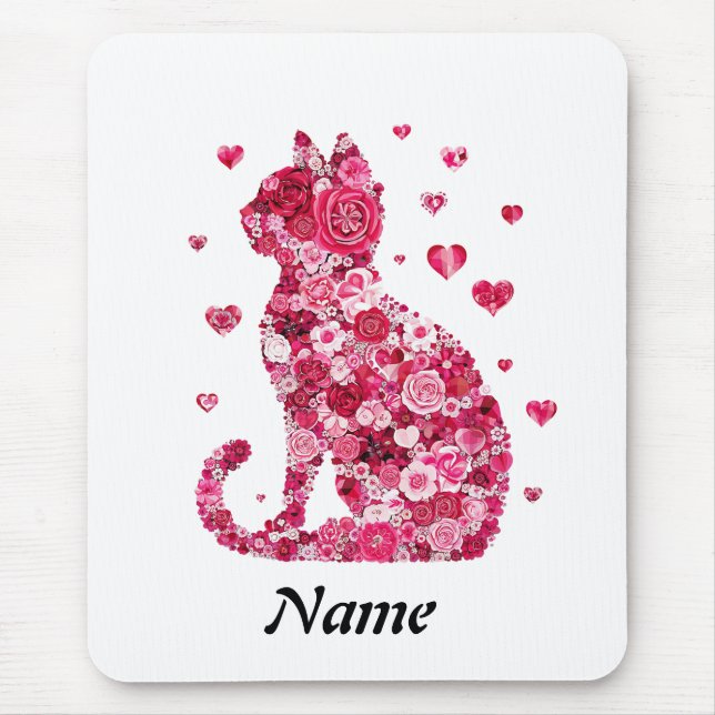 Cat of Roses Mouse Mat (Front)