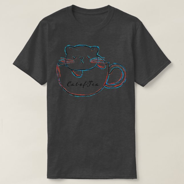 Cat Of Tea T-Shirt (Design Front)