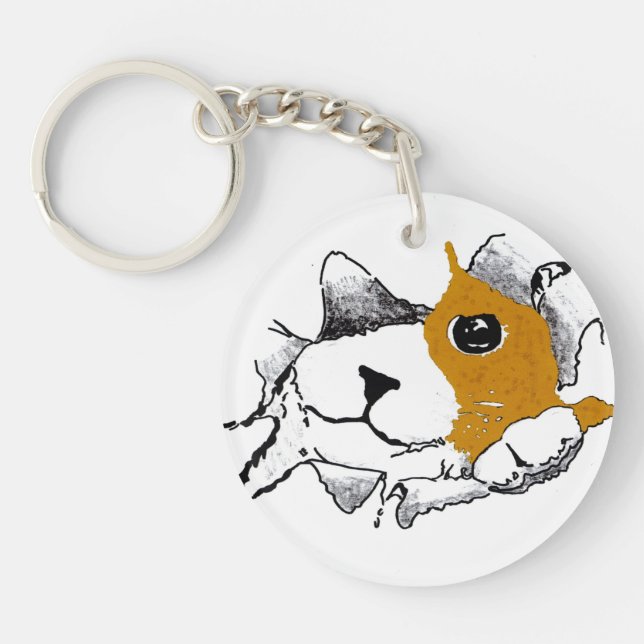 cat of the bag keychain (Front)