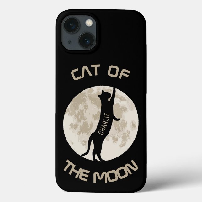 Cat Of The Moon Personalise name Case-Mate iPhone Case (Back)