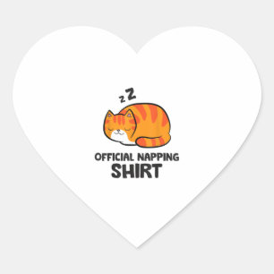 Cat Official Napping Shirt Sleeping Cat Pajama Heart Sticker