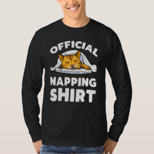 Cat Official Sleeping Pajama Cat Napping T-Shirt
