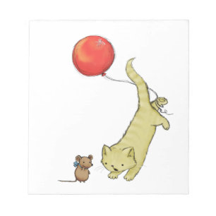 Cat on a balloon notepad