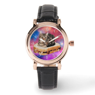 Cat on a bread flying in space watch