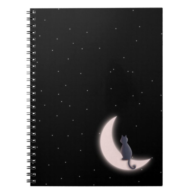 Cat on a Neon Moon  Notebook (Front)