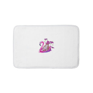 Cat On A Pool Funny Spooky Summer Summerween Hallo Bath Mat