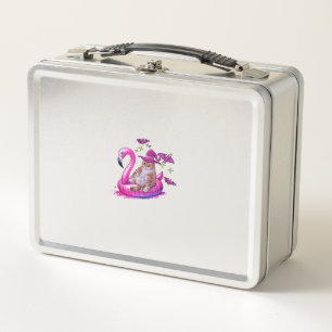 Cat On A Pool Funny Spooky Summer Summerween Hallo Metal Lunch Box