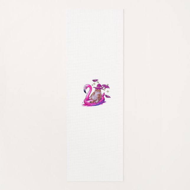 Cat On A Pool Funny Spooky Summer Summerween Hallo Yoga Mat (Front)