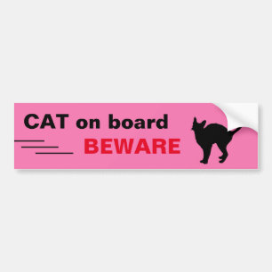 CAT on Board - beware - driving/car sticker
