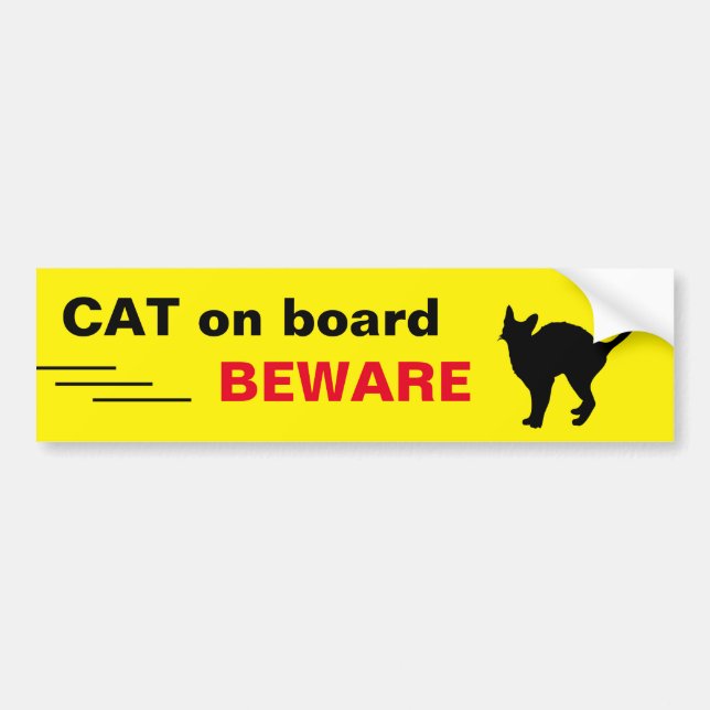 CAT on Board - beware - driving/car sticker (Front)