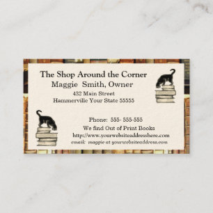 Cat on Books Business card