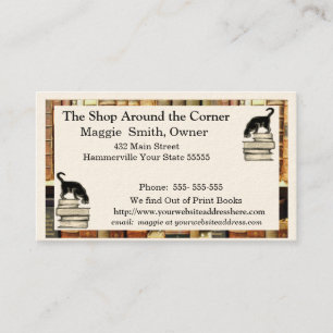 Cat on Books Business card
