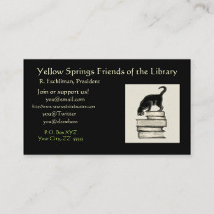Cat on Books  Regular Business Card