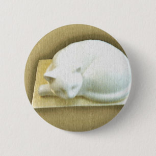 Cat on Gold Box II 6 Cm Round Badge
