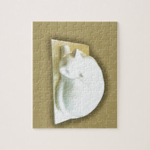 Cat on Gold Box II Jigsaw Puzzle