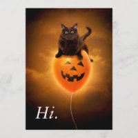 Cat on Halloween Balloon