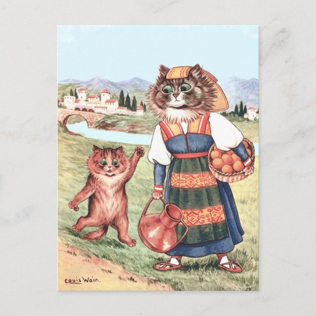 Cat on Holidays Postcard (Front)