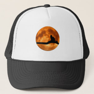 Cat on Log Sunset -cap Trucker Hat