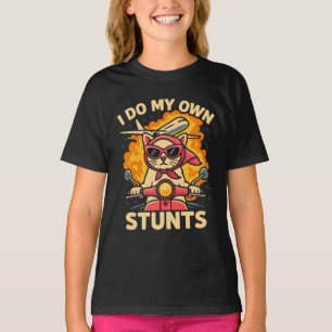 Cat On Scooter I Do My Own Stunts T-Shirt