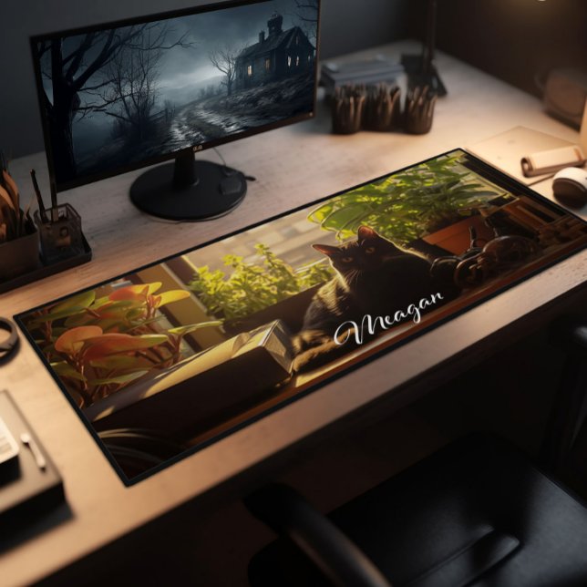 Cat On The Desk Personalised Mat (Creator Uploaded)