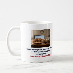 Cat on the Laptop Funny Marathon Mug