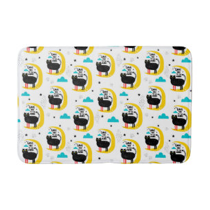 Cat on the moon bath mat