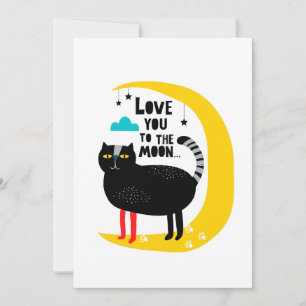 Cat on the moon card