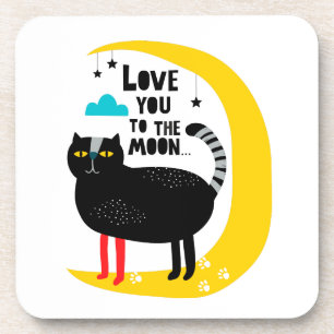 Cat on the moon coaster