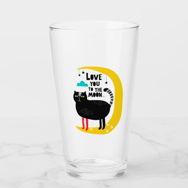 Cat on the moon glass (Front)