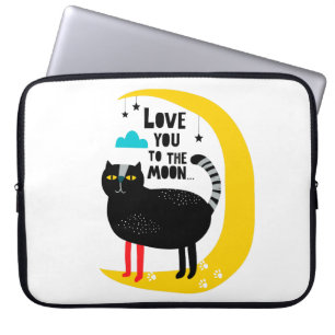 Cat on the moon laptop sleeve
