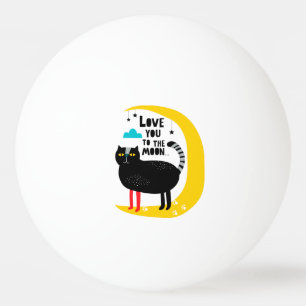Cat on the moon ping pong ball