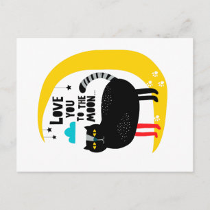 Cat on the moon postcard