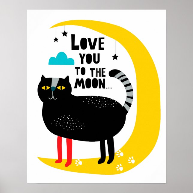 Cat on the moon poster (Front)