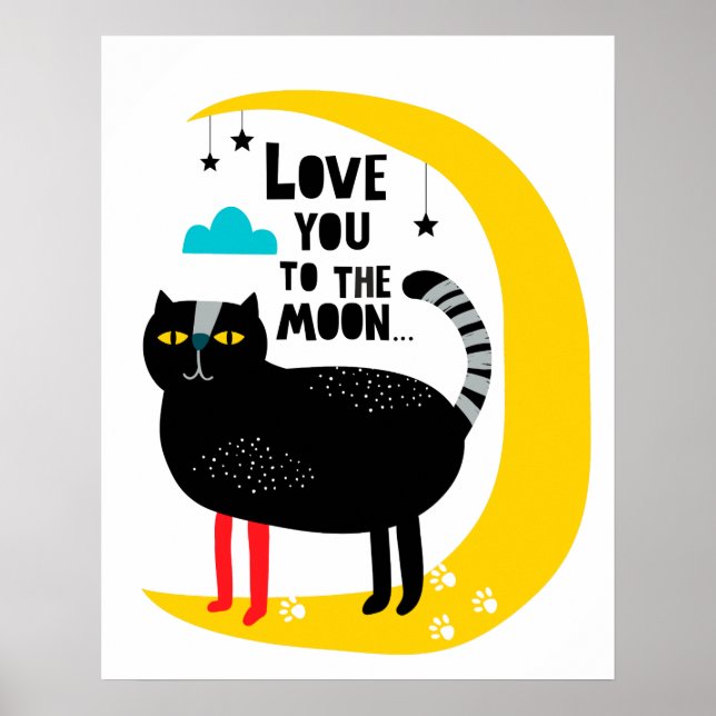 Cat on the moon poster (Front)