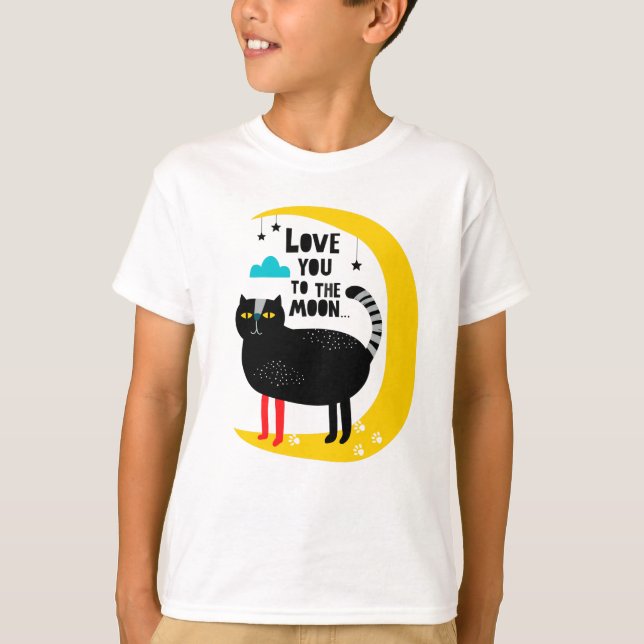 Cat on the moon T-Shirt (Front)