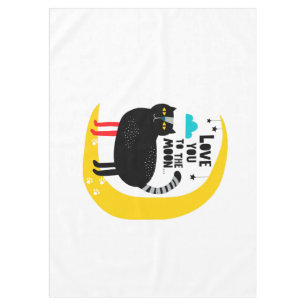 Cat on the moon tablecloth